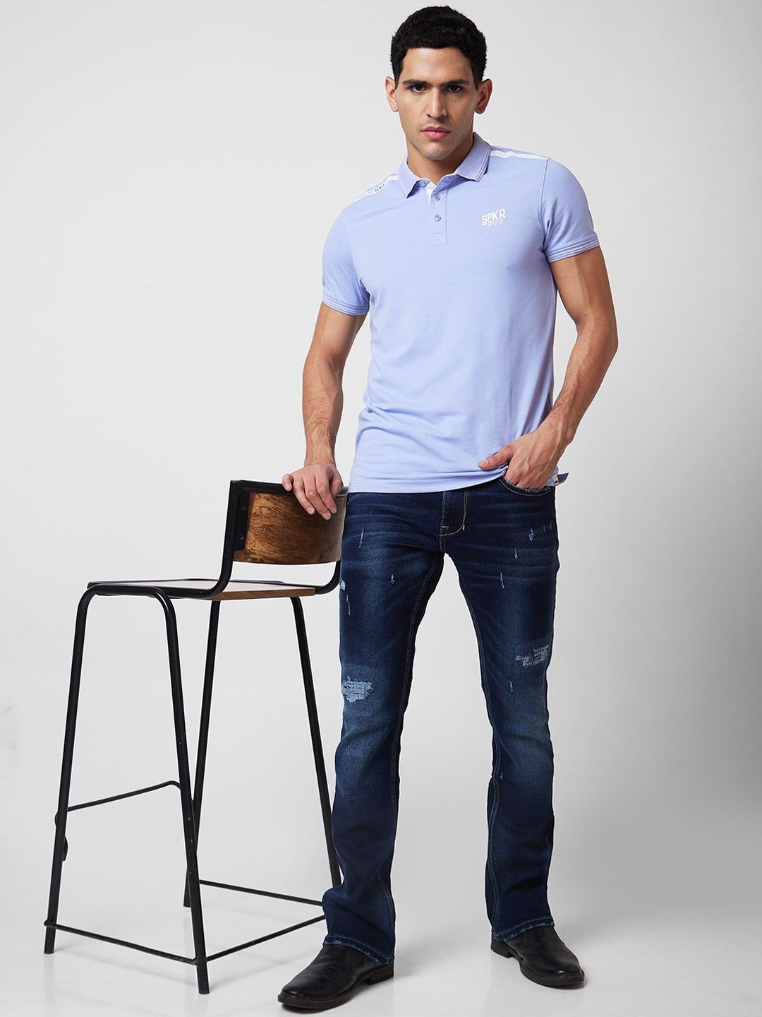 SPYKAR Men Bootcut Mildly Distressed Heavy Fade Jeans