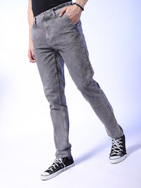 The Indian Garage Co Men Grey Slim Fit Clean Look Heavy Fade Jeans
