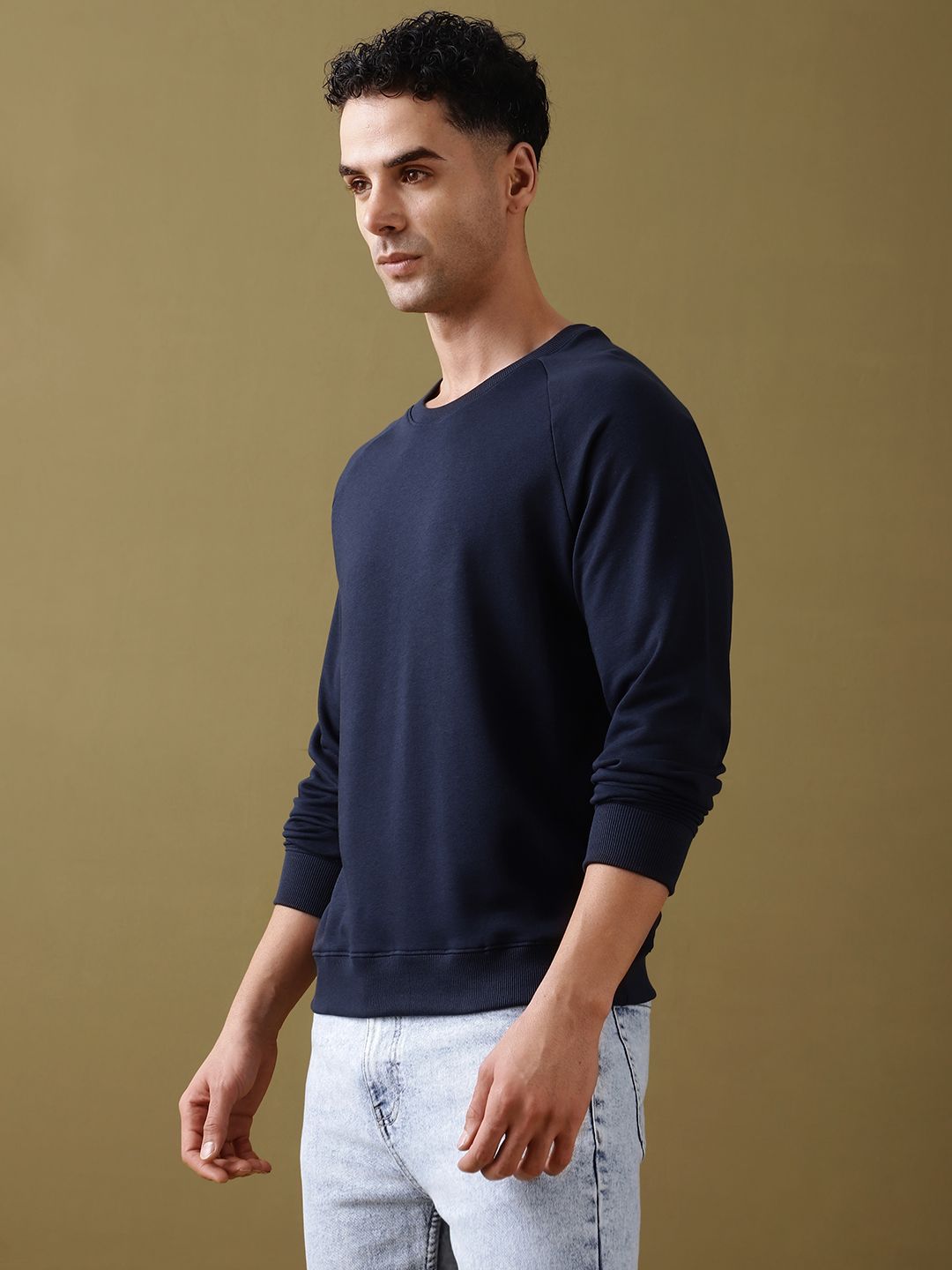 DILLINGER Men Solid Ultra Soft Drapey Cotton Raglan T-Shirt