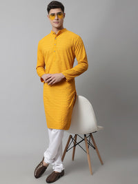 Jompers Men Mustard Yellow Regular Pure Cotton Kurta with Pyjamas