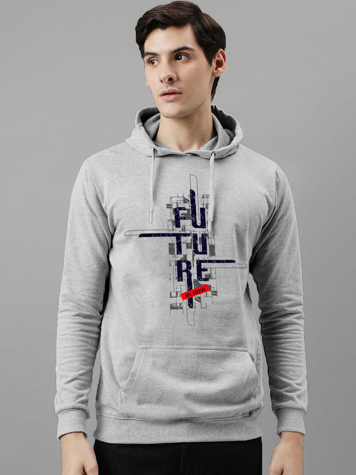 ADRO Men Printed Hooded Pullover Sweatshirt