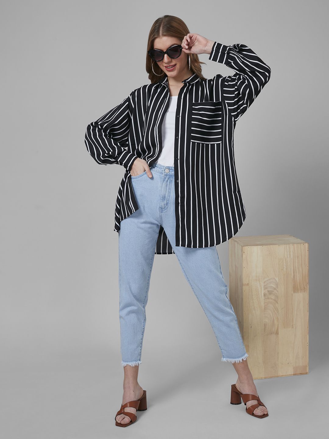 Gaya Bercetak Bercetak Baju Kasual Berbesar
