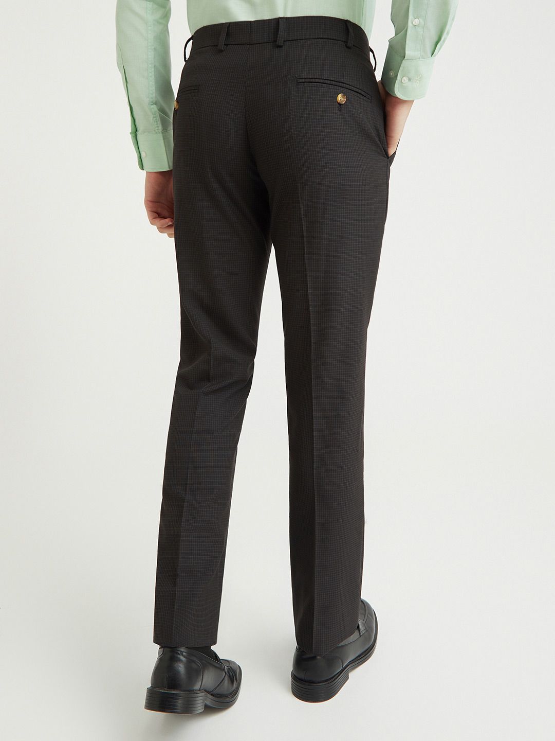 Park Avenue Men Checked Formal Trousers