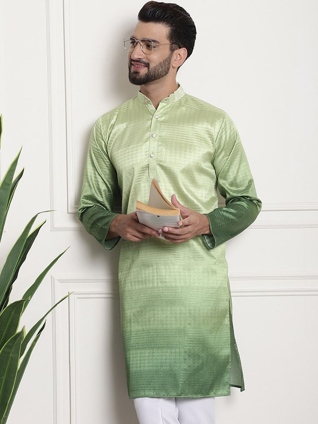 SOJANYA Self Design Silk Cotton Straight Kurta