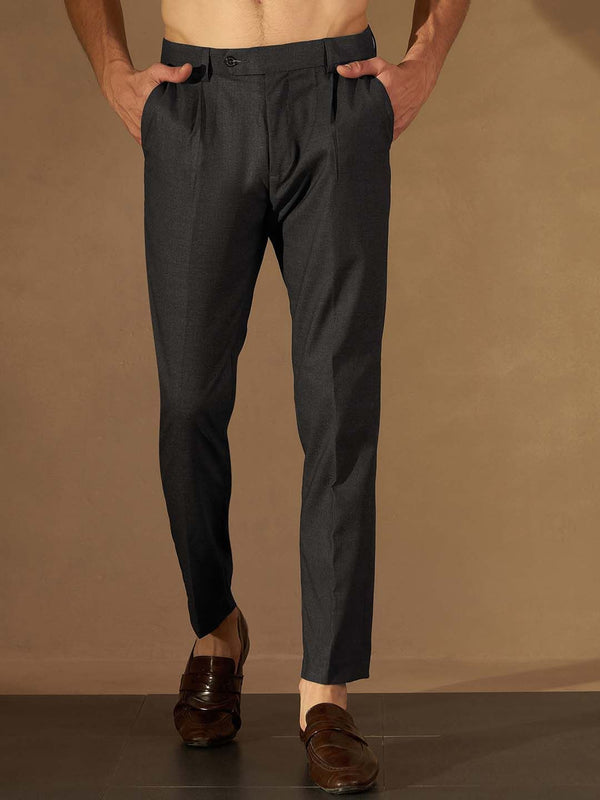DENNISON Men Smart Tapered Fit Easy Wash Formal Trousers