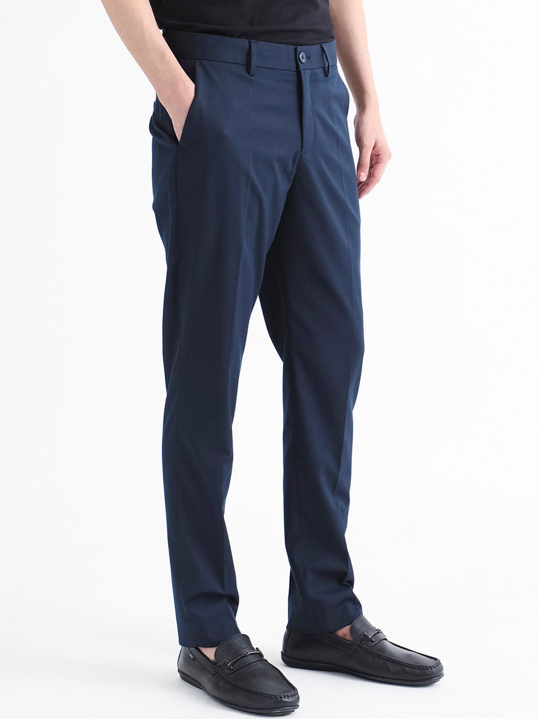 RARE RABBIT Men Chamer Mid Rise Slim Fit Trouser