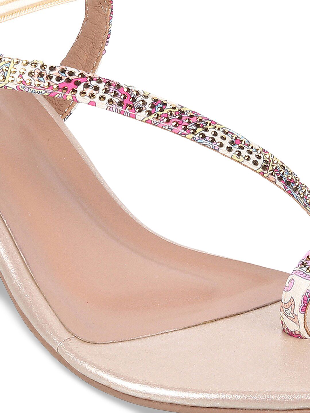 Metro Embellished One Toe Kitten Heels With Backstrap