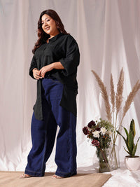 CURVY STREET Comfort Spread Collar Oversized Shirt