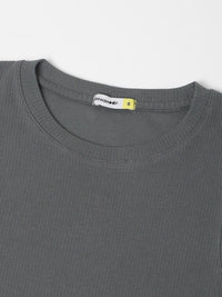 Bewakoof Grey Round Neck Cotton Bodycon Dress