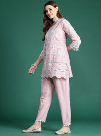 Indo Era Floral Embroidered Pure Cotton Co-Ords