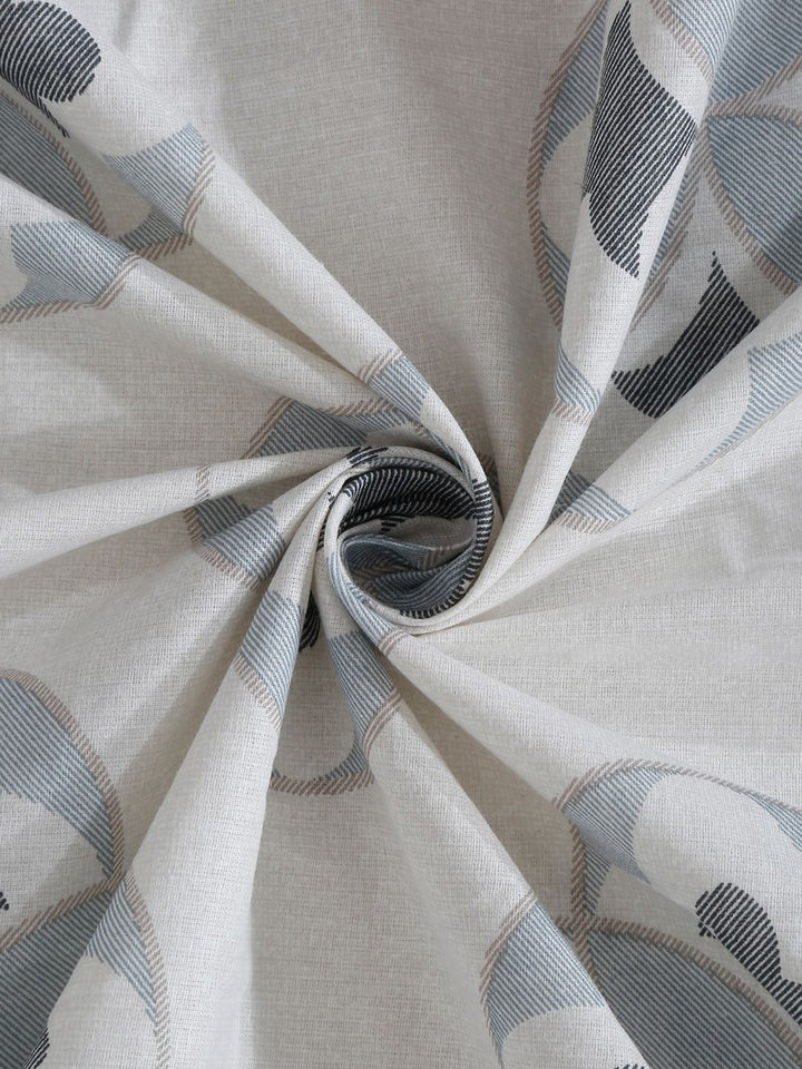 KLOTTHE Grey Geometric Printed 400 TC Double King Bedsheet with 2 pillow covers