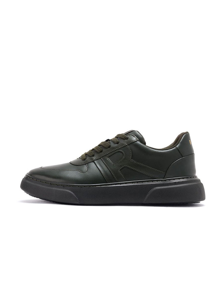 RARE RABBIT Men Leather Round Toe Regular Height Sneakers