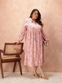 all about you Floral Print Shirt Style Midi Dress
