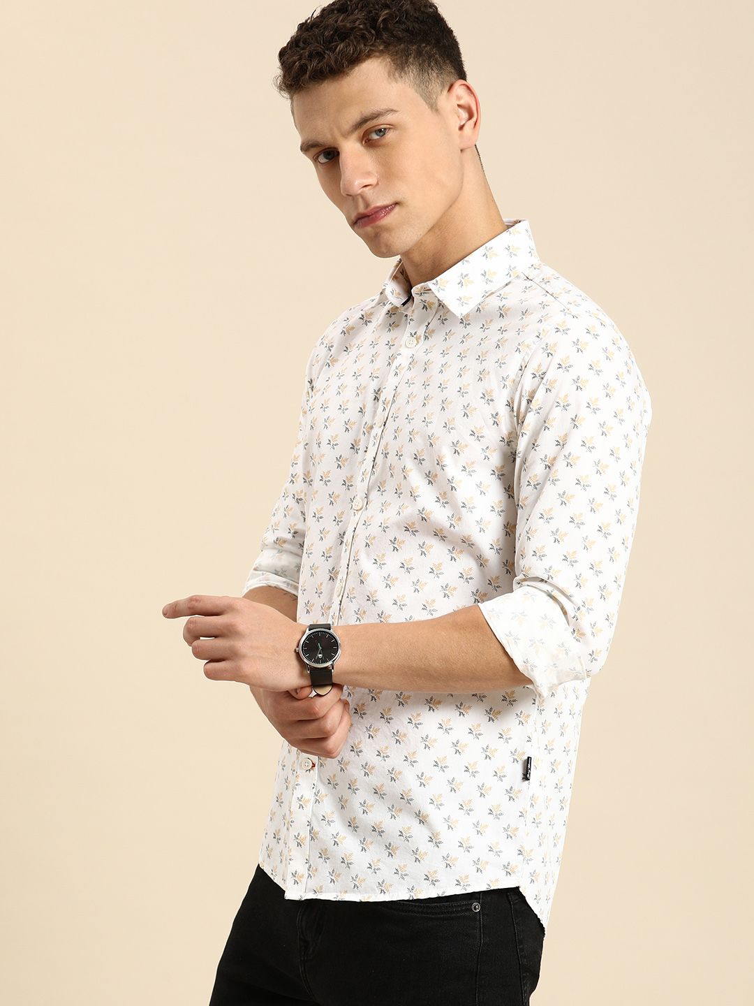 Being Human Pure Cotton Floral Printed Casual Shirt