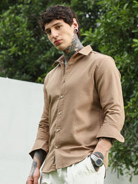 Campus Sutra Textured Casual Shirt