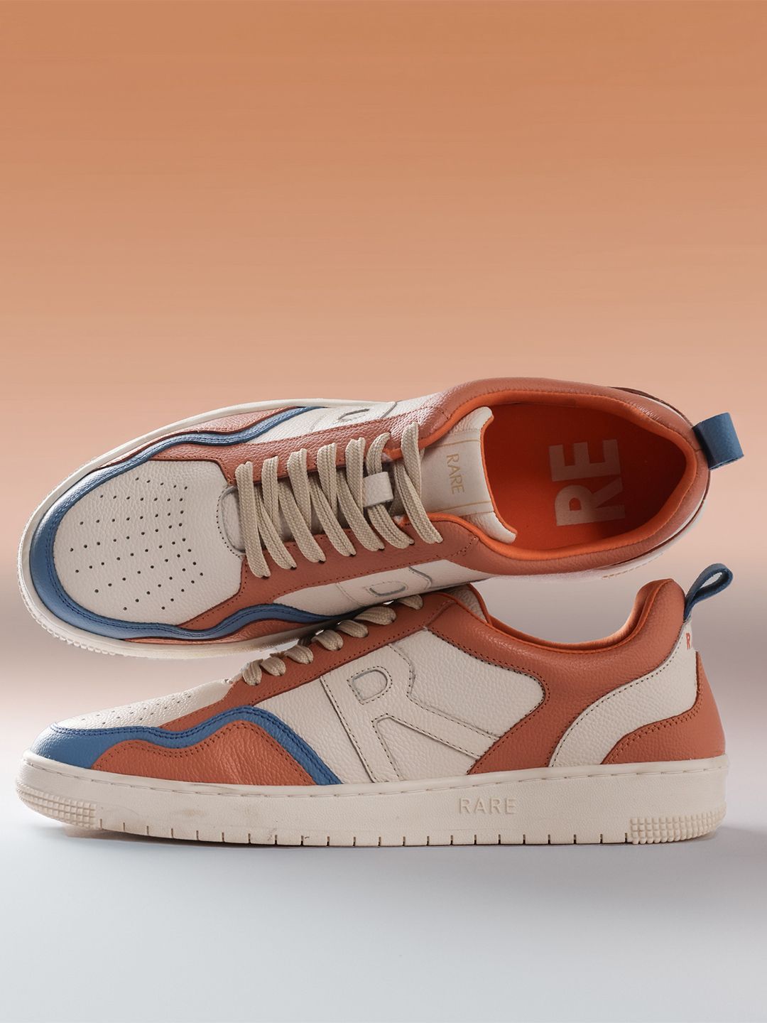 RARE RABBIT Men Edamon Colourblocked Leather Sneakers