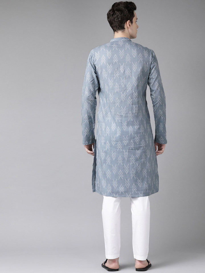 See Designs Men Grey Printed Kurta