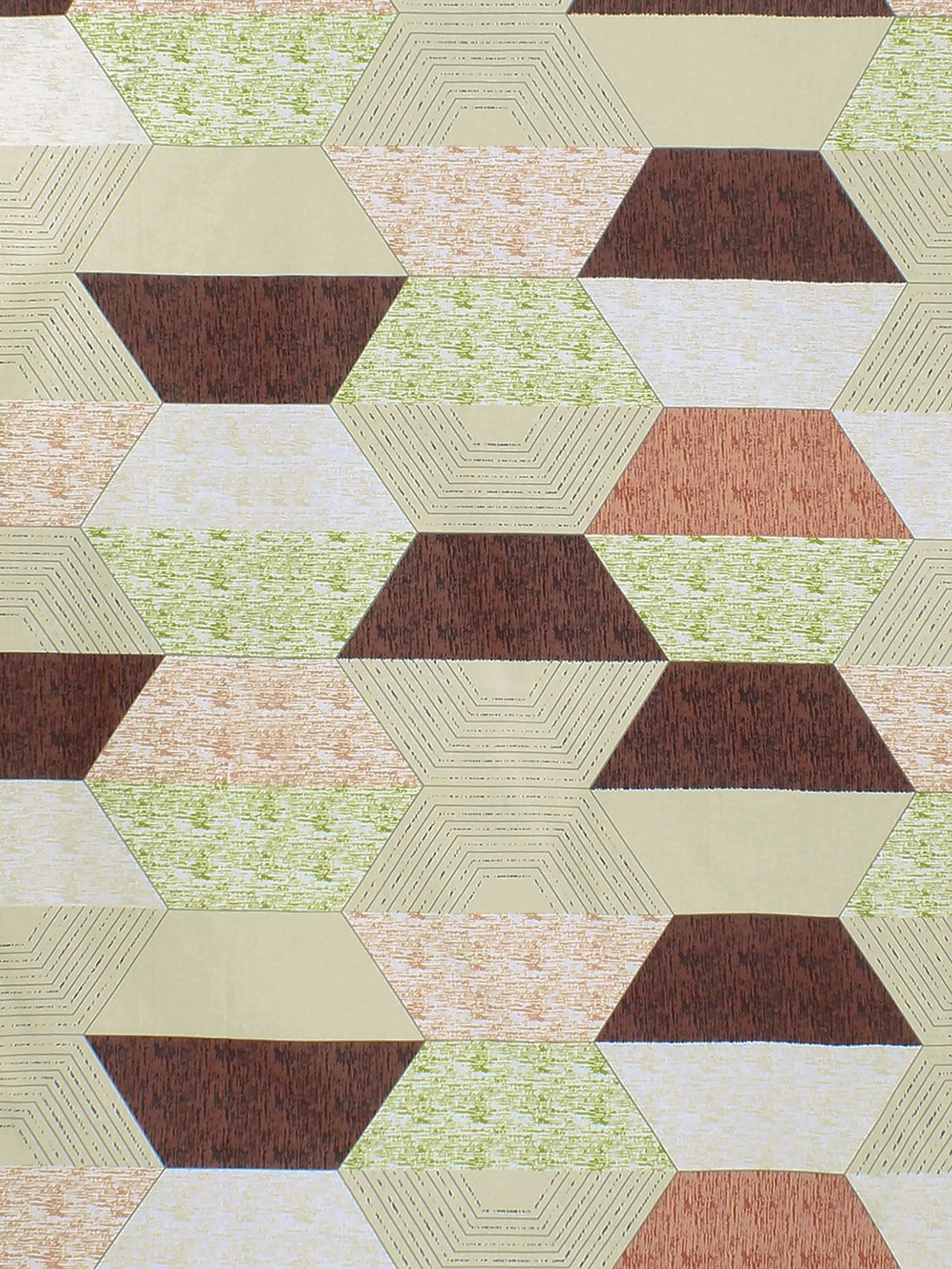 Story@home Cream-Coloured Geometric 144 TC Cotton 1 Queen Bedsheet with 2 Pillow Covers