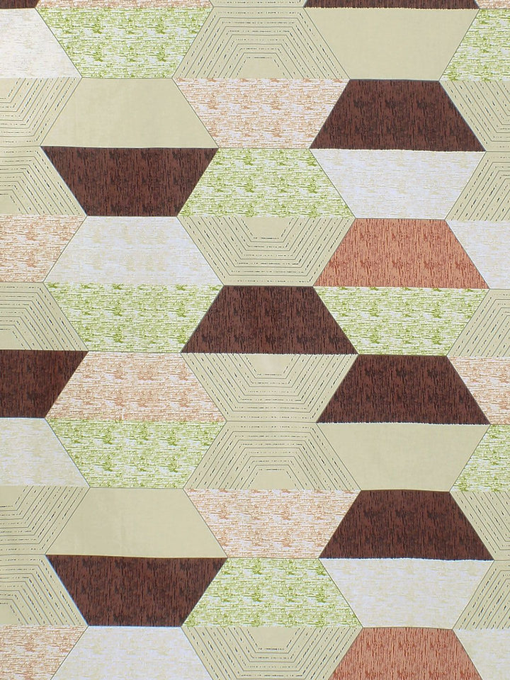 Story@home Cream-Coloured Geometric 144 TC Cotton 1 Queen Bedsheet with 2 Pillow Covers