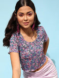 STREET 9 Charming Purple Printed Top