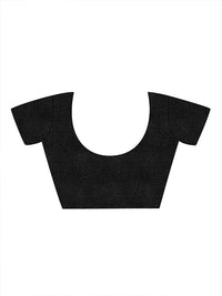 Saree mall Black & Off White Ajrak Printed Block Print Saree