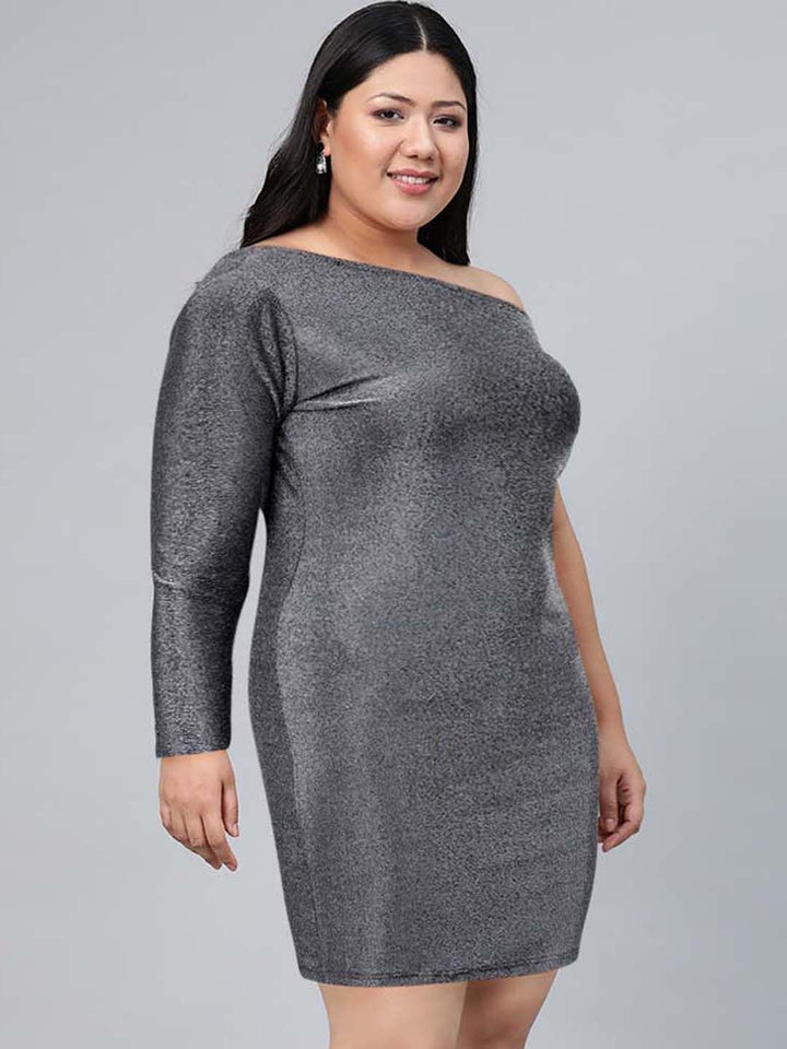 Tokyo Talkies Women Grey Solid Bodycon Dress