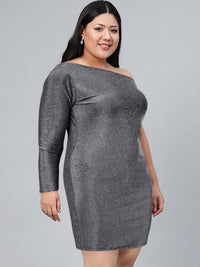 Tokyo Talkies Women Grey Solid Bodycon Dress