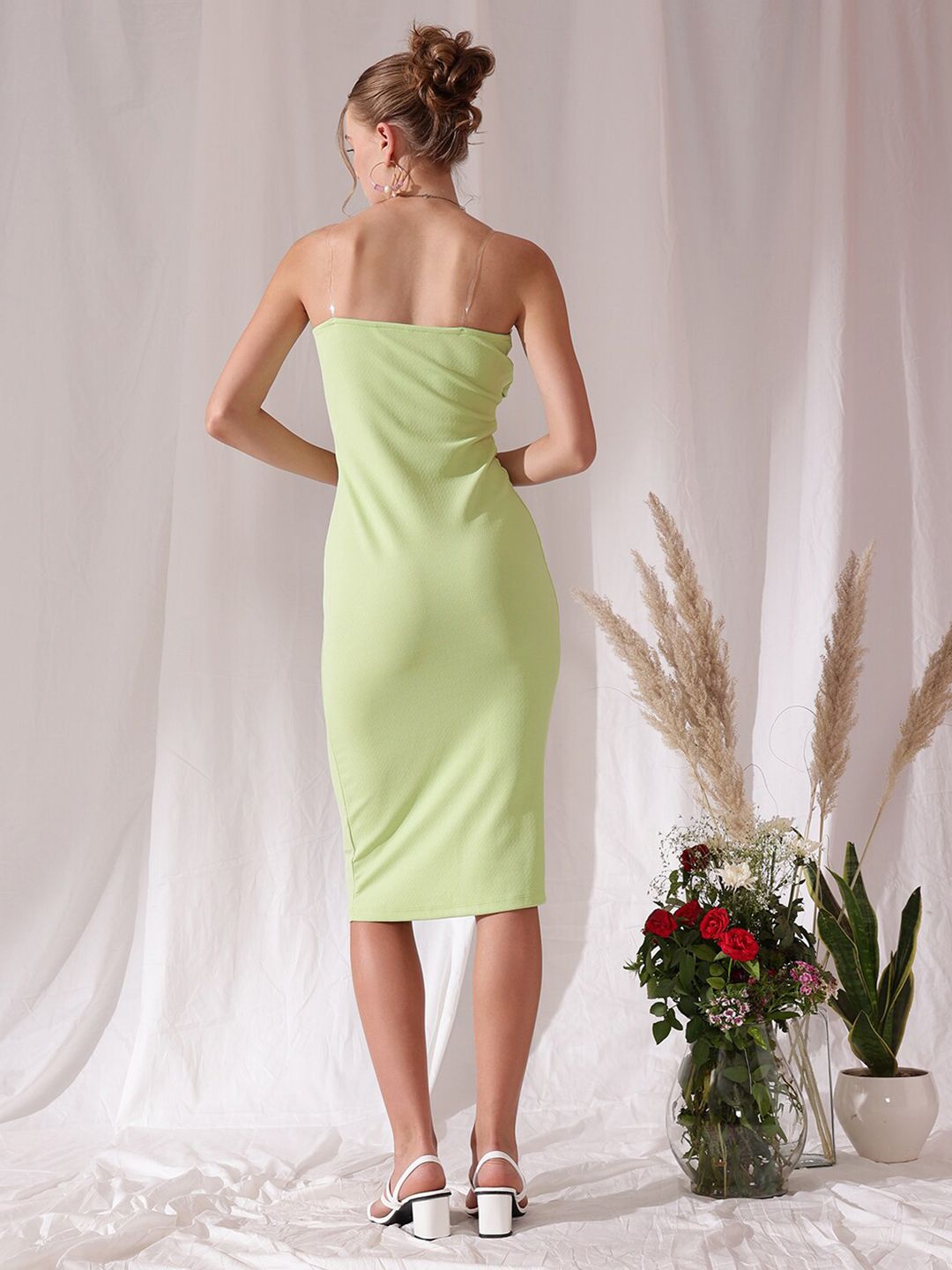 STREET 9 Sweetheart Neck Sheath Midi Dress