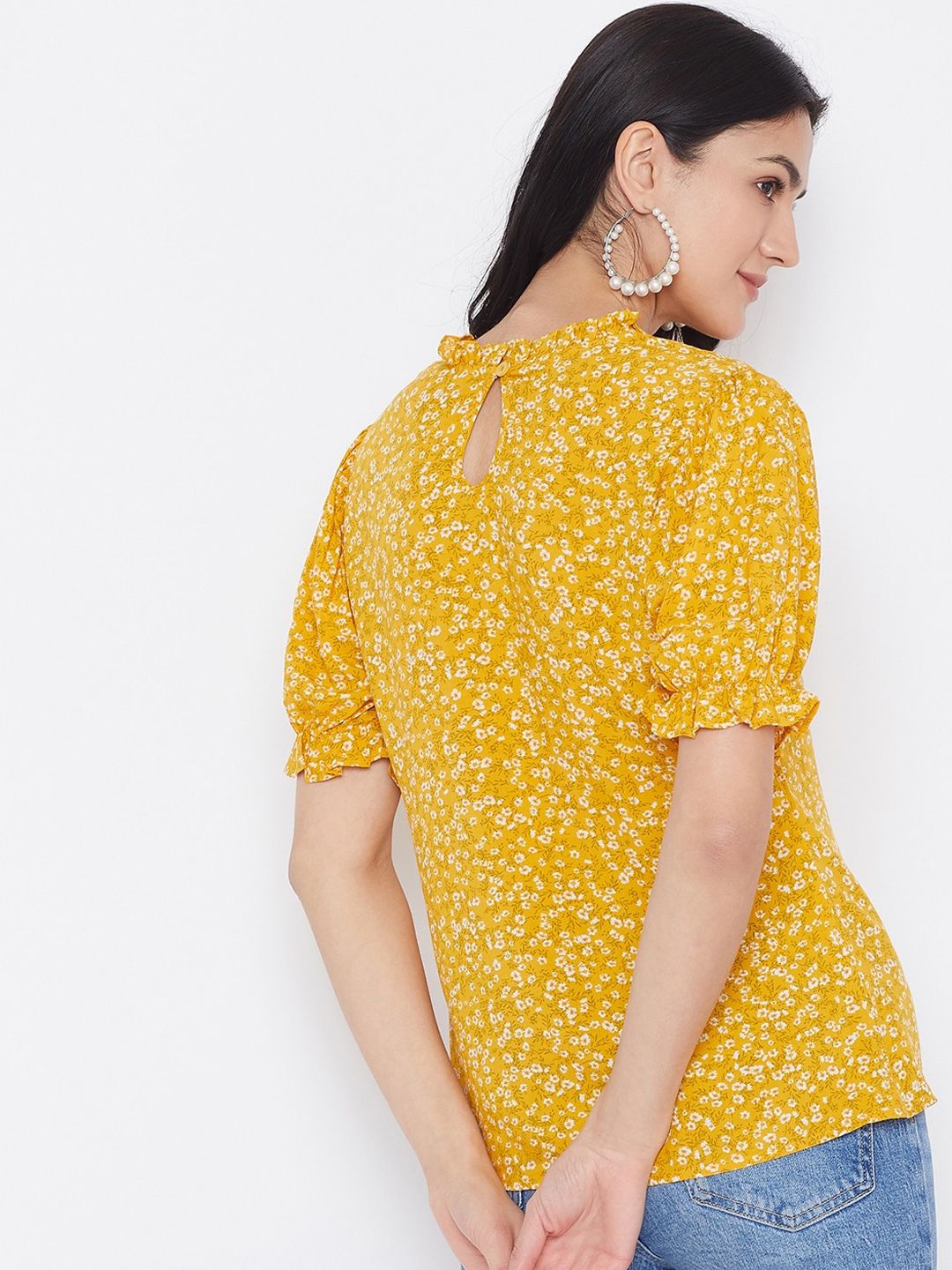 Berrylush Women Yellow Printed Top