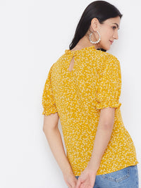 Berrylush Women Yellow Printed Top