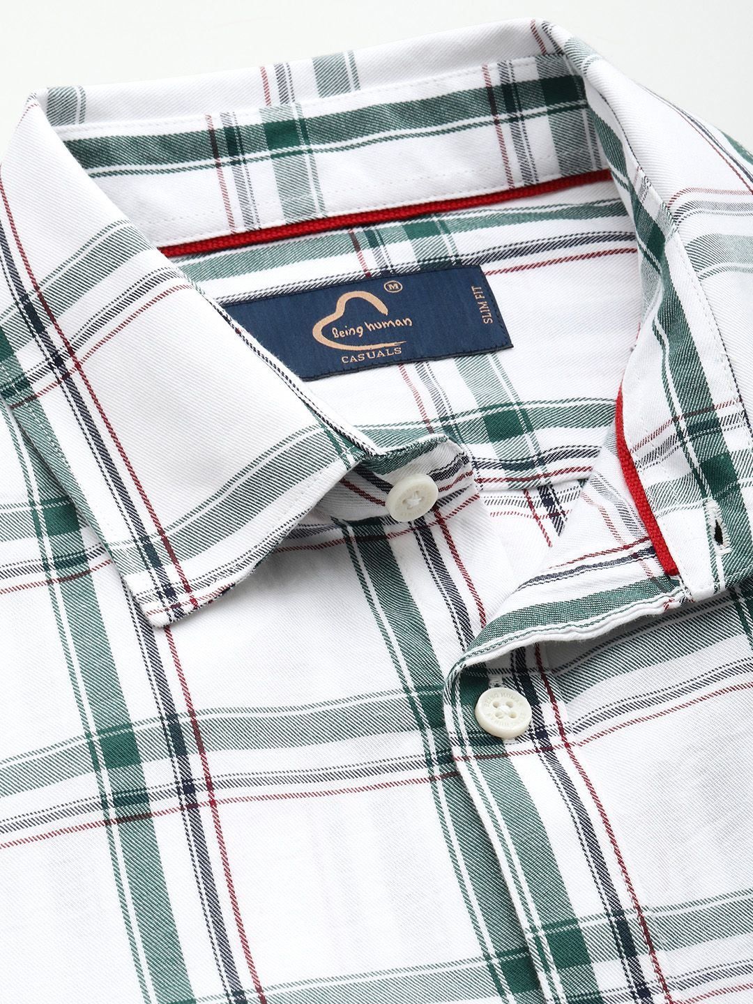 Being Human Pure Cotton Slim Fit Checked Casual Shirt