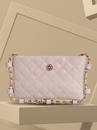 Lino Perros Beige Quilted Small Sling Bag