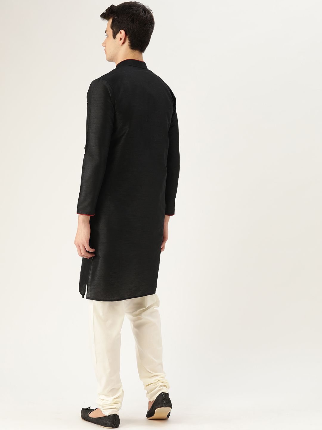 SOJANYA Lelaki Hitam Solid Kurta Lurus
