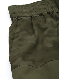 HRX By Hrithik Roshan EDGE Women Olive Green Camouflage Rapid-Dry AOP Lifestyle Shorts