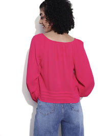 DressBerry Fuchsia Boss Babe Oversized Top