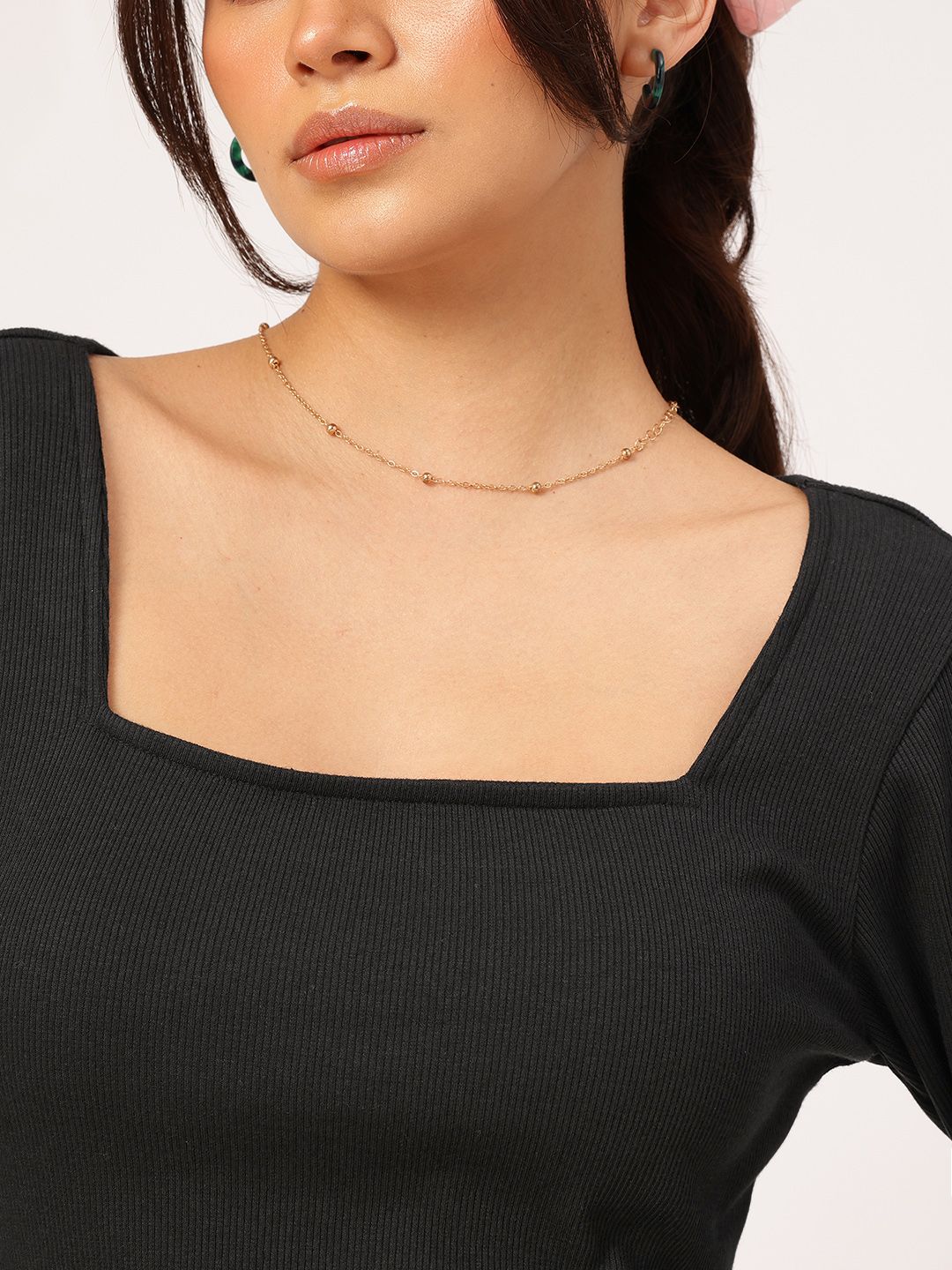 DressBerry Edgy Elegance Ribbed Drop-Waist Mini Dress