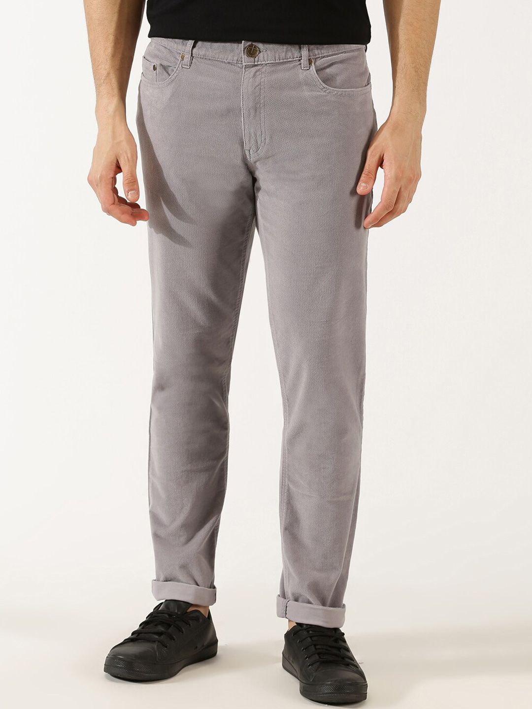 Thomas Scott Men Regular Fit Corduroy Chinos Trousers
