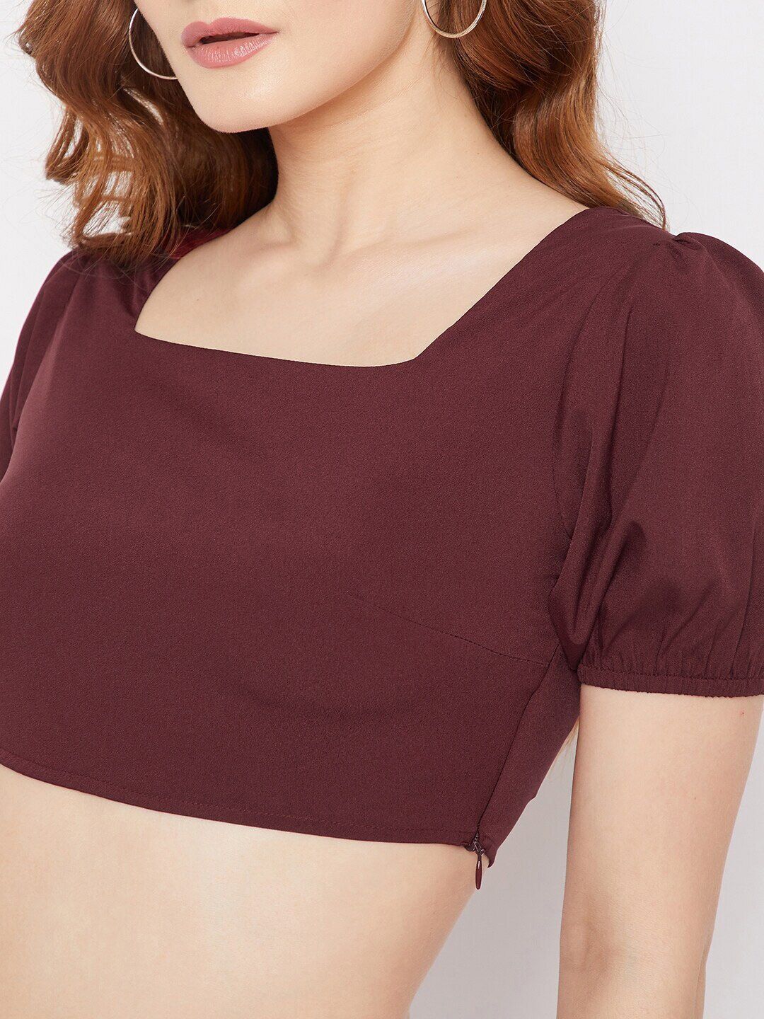 Berrylush Women Maroon Solid Crepe Co-Ord Set