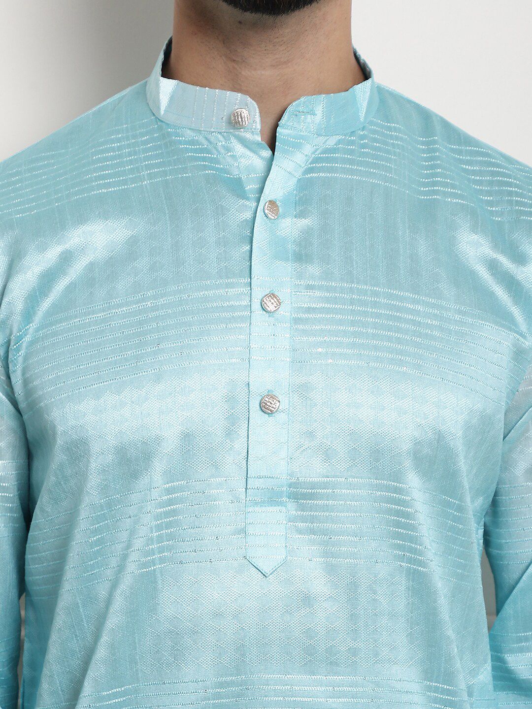 SOJANYA Kurta Lurus Tenunan Etnik Cotton Silk