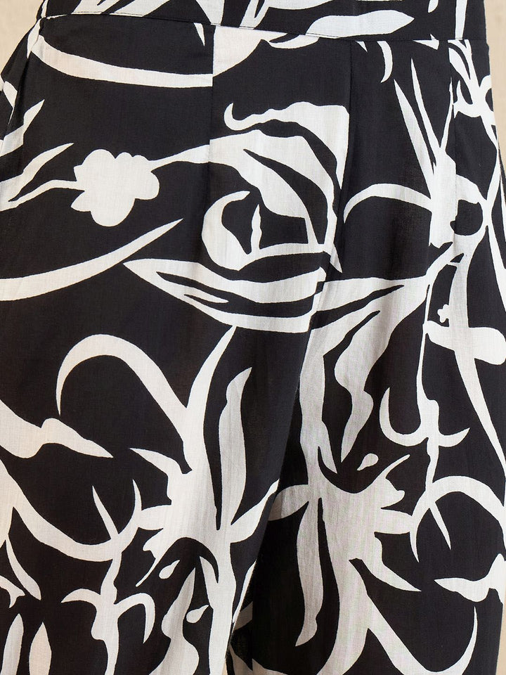 Indo Era Floral Printed Pure Cotton Tunic & Trousers