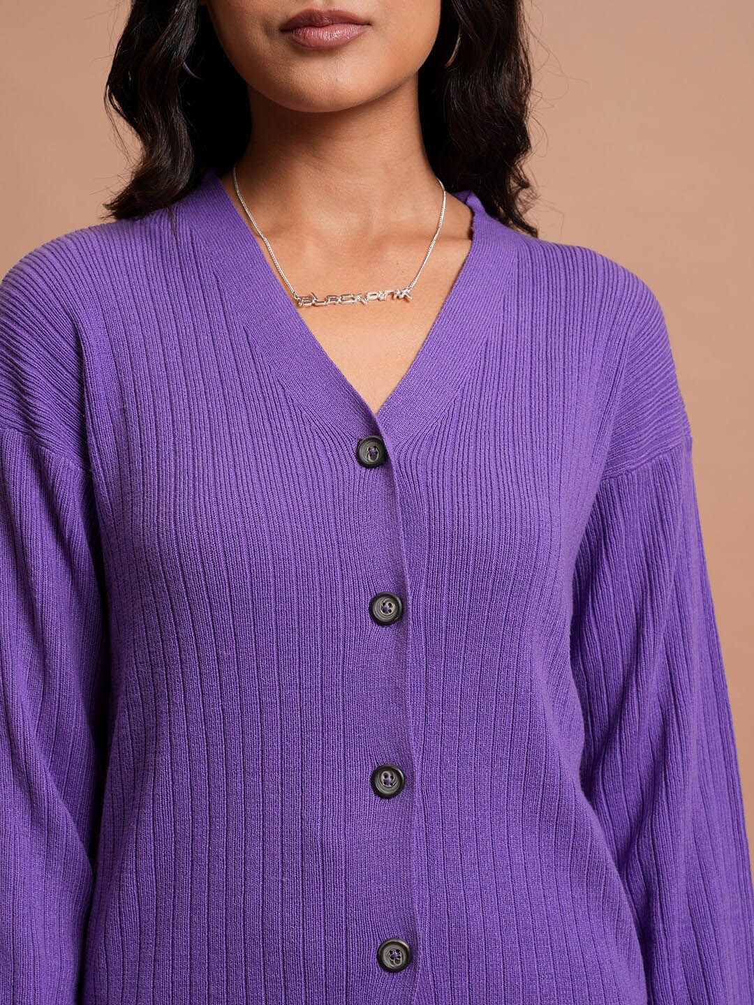Tokyo Talkies Relaxed Cardigan With Flared Pants Co-Ord