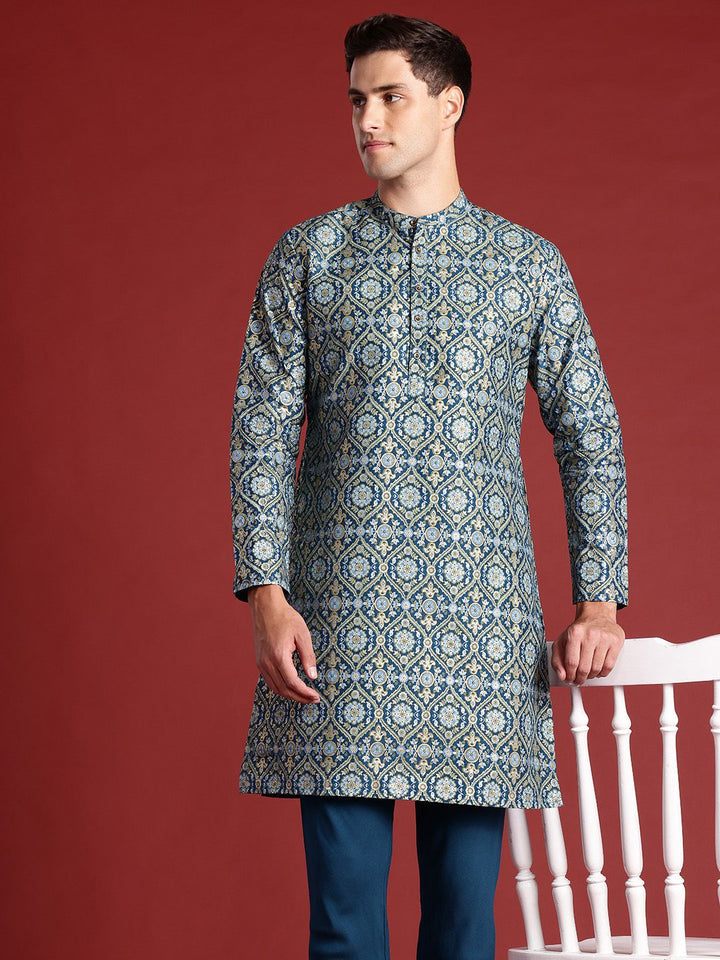 Anouk Men Ethnic Motifs Printed Regular Kurta with Churidar