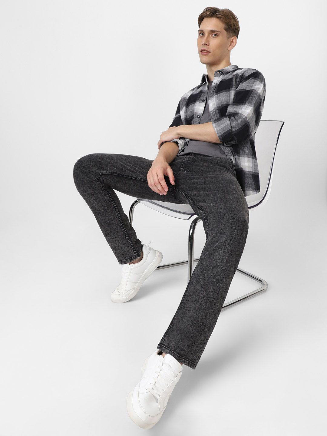 Urbano Fashion Men Slim Fit Heavy Fade Stretchable Cotton Jeans