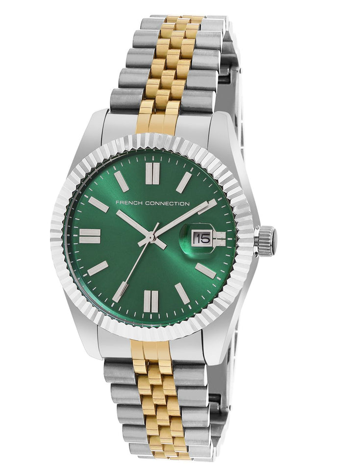Sambungan Perancis Lelaki Gelang Keluli Tahan Karat Tali Tali Analog Watch FCP41TM-GR