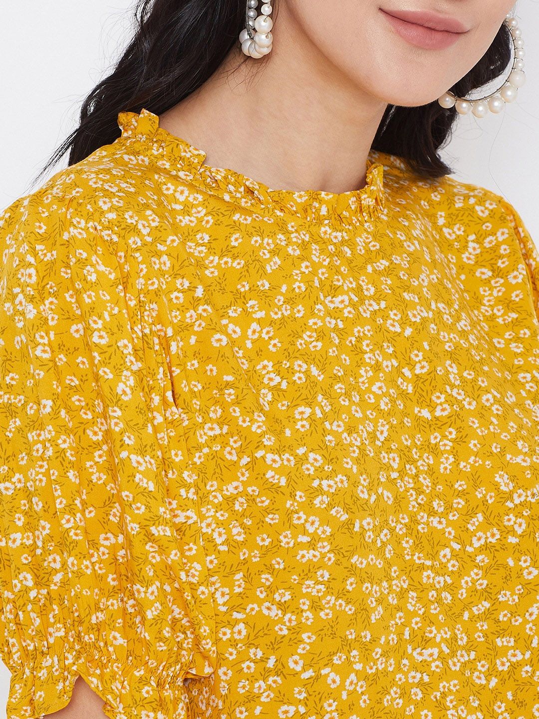 Berrylush Women Yellow Printed Top