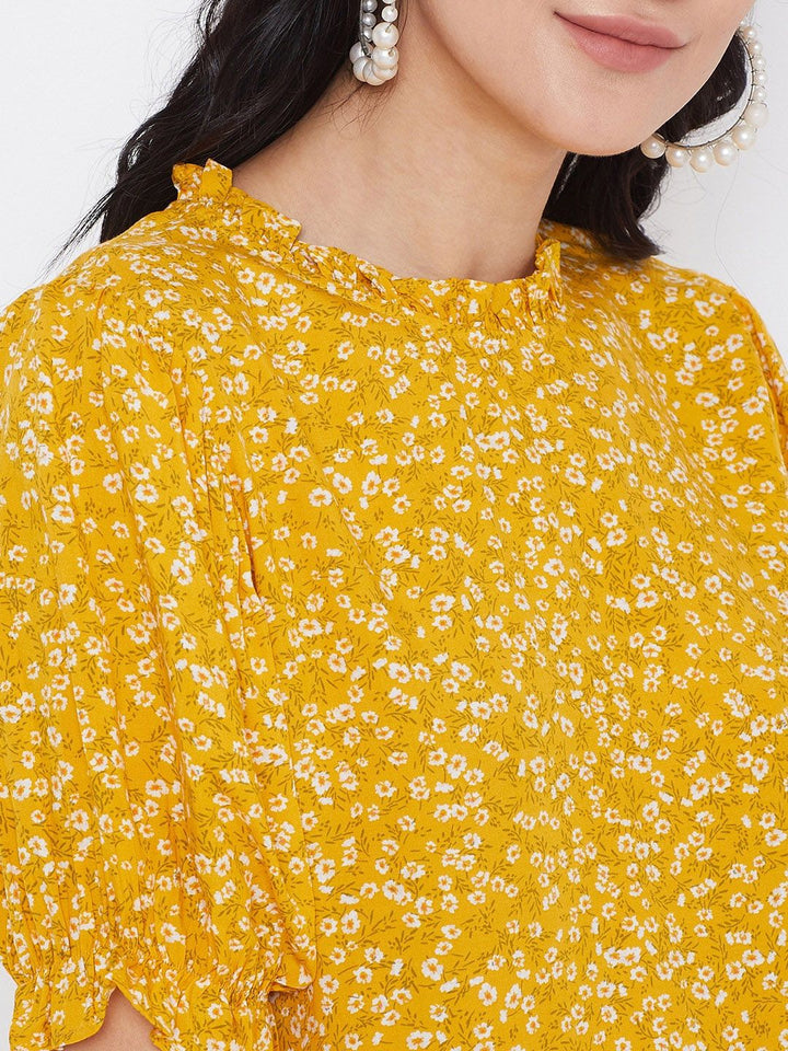 Berrylush Women Yellow Printed Top