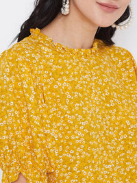 Berrylush Women Yellow Printed Top