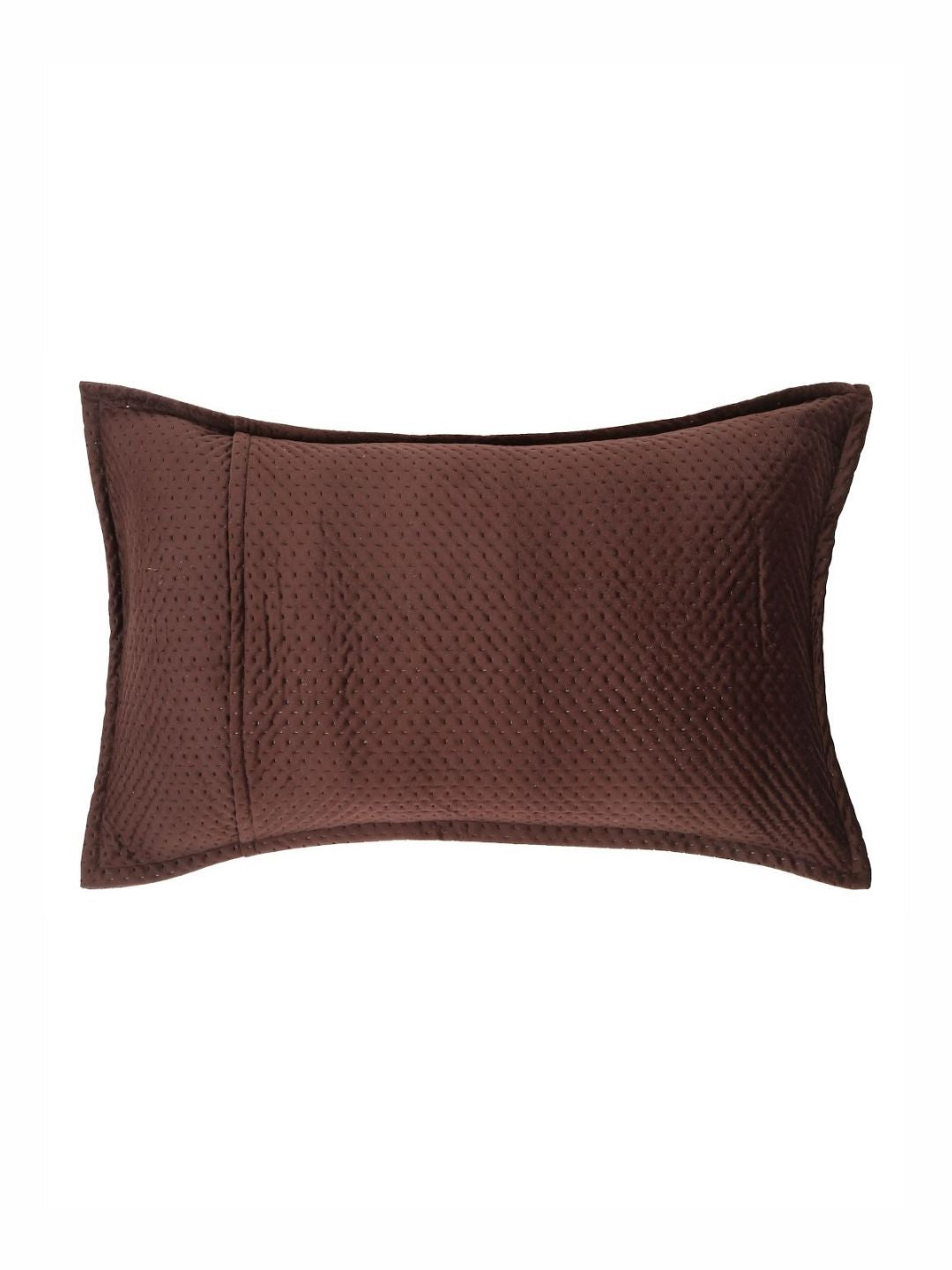 HOSTA HOMES Brown 2 Pieces Self Design Rectangle Shaped Pillow Covers