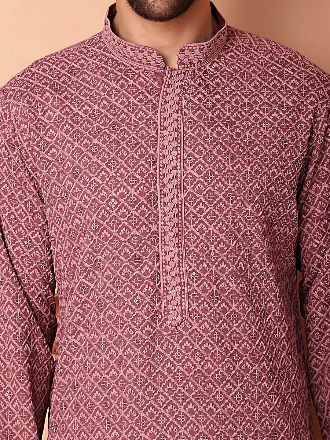 Jompers Ethnic Motifs Embroidered Regular Thread Work Kurta With Pyjamas
