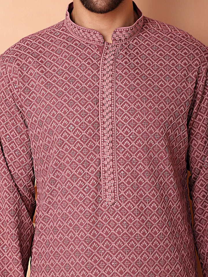 Jompers Ethnic Motifs Embroidered Regular Thread Work Kurta With Pyjamas